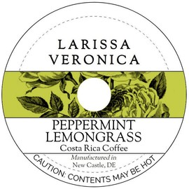 Peppermint Lemongrass Costa Rica Coffee (Single Serve K-Cup Pods) (Gourmet, Naturally Flavored, Whole Coffee Beans) (12 pods, ZIN: 574063) - 2 Pack