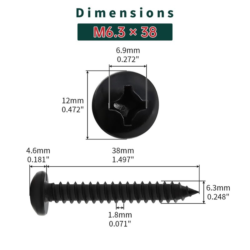 #14 x 1-1/2" Pan Head Wood Screws (25 pcs), 18-8