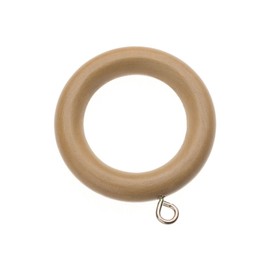 ABC Decor Naturals Wooden Curtain Pole Rings, Pack of 6, Oak, Fits 28mm Poles