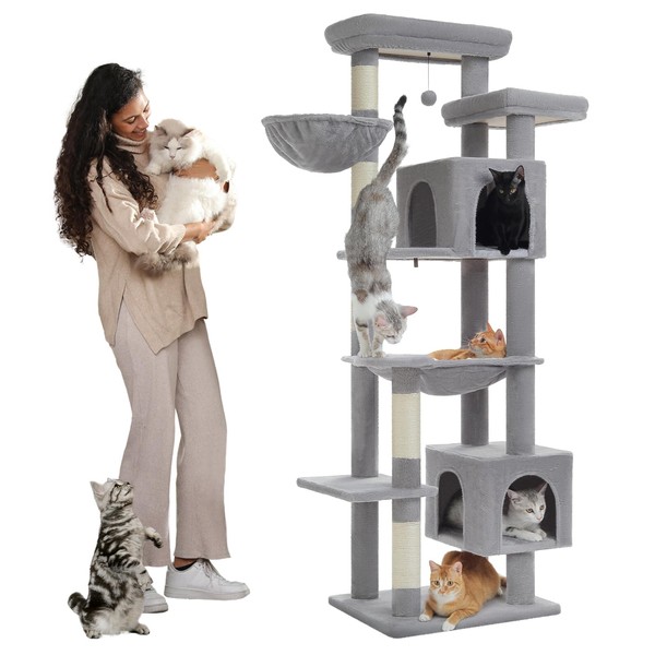 PETEPELA 69" Tall Cat Tree for Indoor Large Cats, Cat