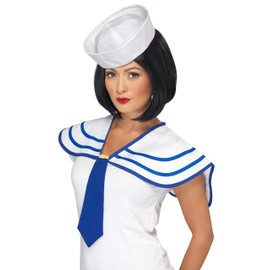 Smiffys Sailor Neck Tie, White , Land, Sea and Air Forces Fancy Dress, Adult Dress Up Accessories