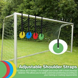 VercanMonth 4 Pcs Agility Targets Flat Cones Hockey Targets Soccer Target with Adjustable Tapes for Reactive Improving Accuracy Speed Hockey Soccer Baseball Football Shooting Goal Sports Training