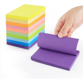 NOTEZMATE 3 x 5 in Large Sticky Notes,(76 x 127 mm) 10 Colors Self Stick Notes Pads,1000 Sheets Sticky Pads,Self-Stick Memo Pads Double The Sticking Power for Studying & to Do Lists,Office Supplies