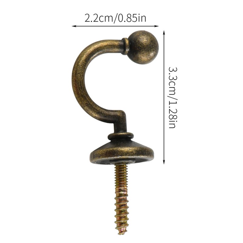 Generic Antique Brass Curtain Tie Back Hooks, Pack of 2