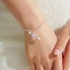YienDoo Unique Heart Crystal Bracelet Silver Arrow Hand Chain Pink
