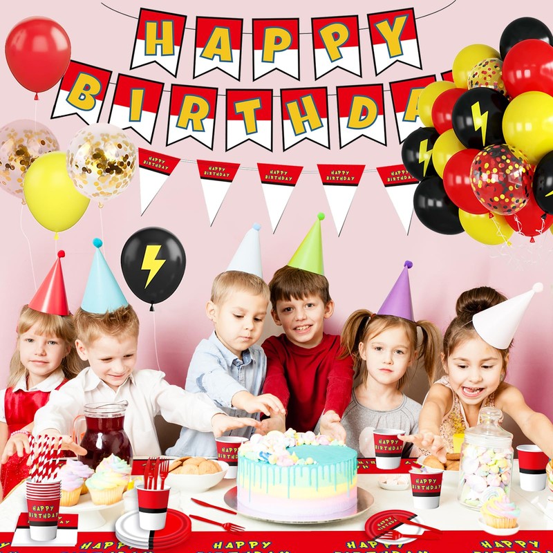 196Pcs Cartoon Animation Birthday Party Supplies Decorations for Birthday,Cartoon Theme