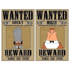Looney Tunes WANTED poster set of 4 - Mugsy/Rocky/Na