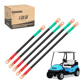 10L0L Heavy Duty 48V Golf Cart Battery Cables - Compatible with Club Car Precedent 2008+, 4 Gauge Pure Copper Wiring Cables (5Pcs)
