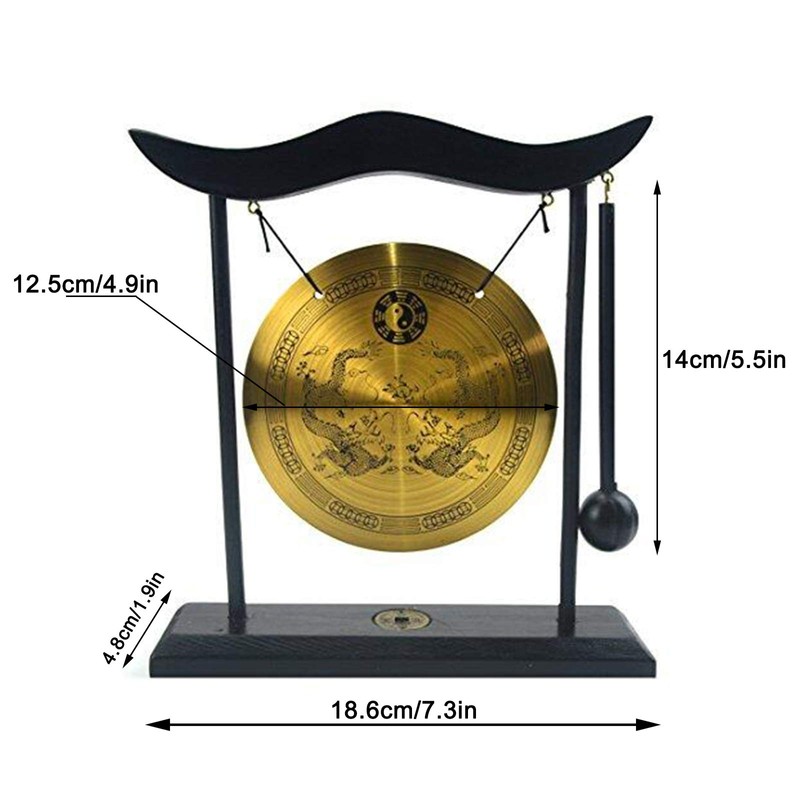 Gong with Beater Portable Brass Gong Small Tamtam Gong H1303