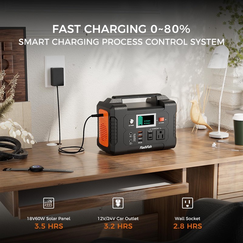 Flashfish 200W Portable Power Station 151Wh, 400W Peak Solar Generator