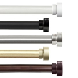 Rod Desyne Bonnet 1" Single Curtain Rod, Satin Nickel