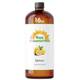 Sun Essential Oils - Lemon Essential Oil 16 oz for Cleaning, Diffuser, Humidifier & Aromatherapy Body Massage, Lemon Fragrance Scent for Home Candle Making