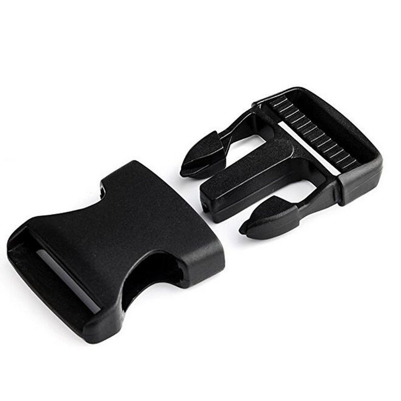 10PCS 1" Adjustable Flat Side Quick Release Plastic Buckles Clips