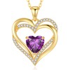 CDE Women's Heart Necklace 925 Sterling Silver Birthstone Necklaces Jewellery