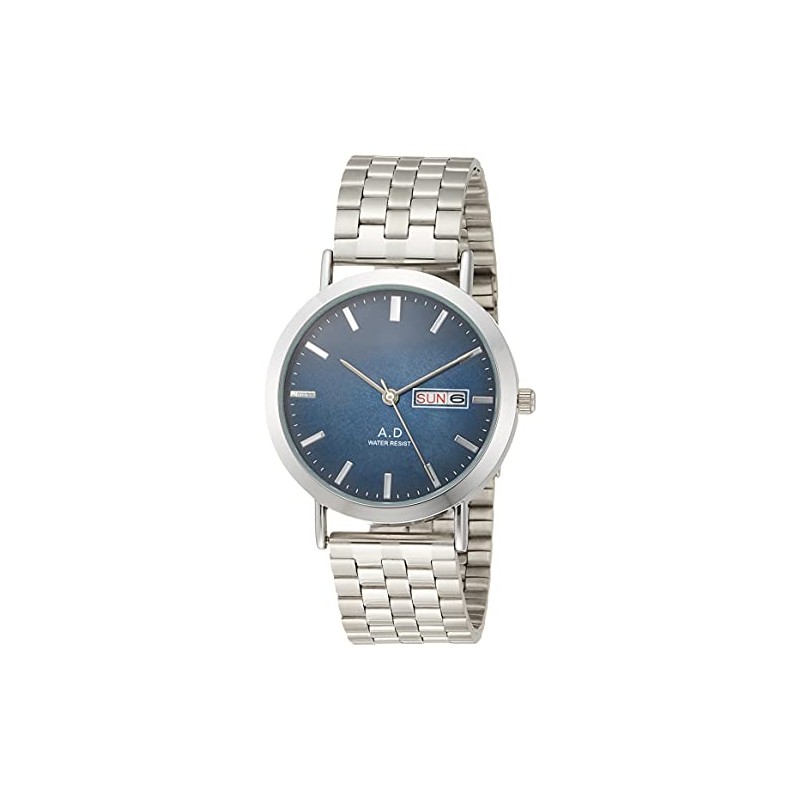 Arias WW19039A-120 Men's Wristwatch, Analog Amalphidia, Waterproof, Metal Band, Navy,