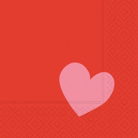 Design Design Graphic Love Lovera Beverage Napkin, Red