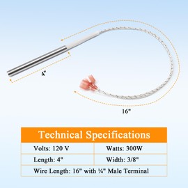 Criditpid C-E-IGN Igniter for Breckwell Big E, P22, P23, P24, P26, P2000, P2700 Pellet Stove, 80607 Ignitor for US Stove 5501S, 5502M, American Harvest 6041 Pellet Stove