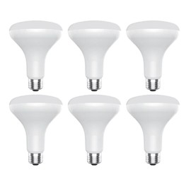 GE Classic 65 W Equivalent Dimmable Bright White Br30 LED Light Bulbs, 6 Pack