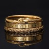 WFYOU 3PCS Stainless Steel Bracelets for Men Gold Roman Numeral