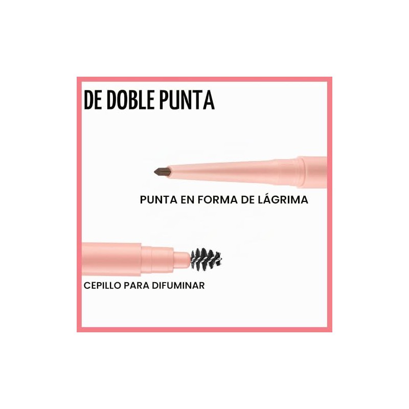 MAYBELLINE - Lápiz definidor de cejas Total Temptation, marrón oscuro,