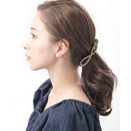 KOBE VINGTAINE H7783-A-RB-MOC-A-RB-BK Banana Clips, Set of 2, Nuance, Simple Design, Hair Clip, Hair Accessories