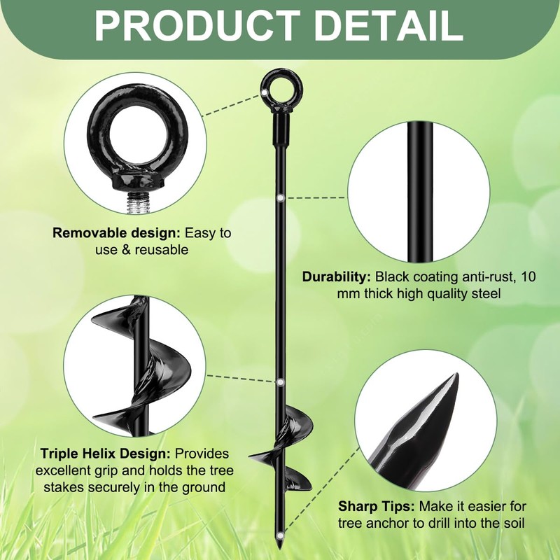hannger 6 Pack 18" Tree Stakes and Supports for Leaning