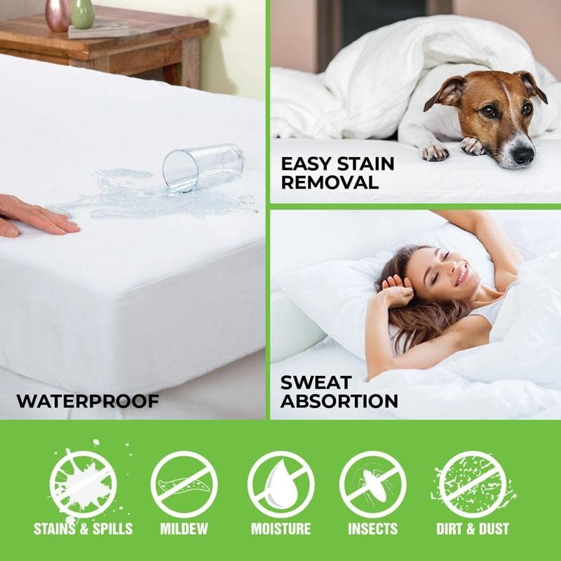 Queen Bed Mattress PVC Protector Cover Waterproof Fitted with Elastic