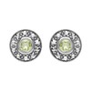 Esse Marcasite Sterling Silver Peridot and Marcasite Stud Earrings