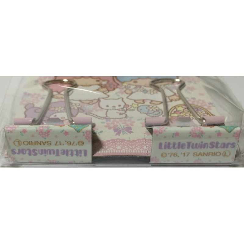 Sanrio リトルツインスター ダブルペーパークリップ 3個セット ピンチ 1インチ オフィス文房具