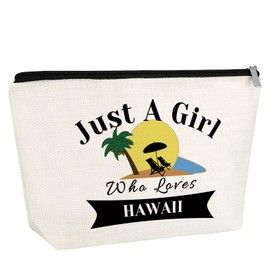 Hawaii Gifts Makeup Bag Beach Gifts for Women Friends Summer Vacation Gift Hawaii Travel Gifts for Women Hawaii Themed Birthday Gifts Cosmetic Bag Christmas Gifts Beach Lover Gift Zipper Travel Pouch