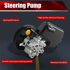 MACAX Power Steering Pump 52855186AH with Pulley Compatible with Dodge Dakota 2005-2007 Mitsubishi Raider 2006-2007 3.7L 4.7L V6 V8 Replaces 21-5429 96-05429 990-0692 N990-0692