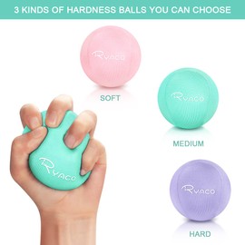 RYACO Hand Therapy Exercise Stress Ball Bundle - Set of 3 - Stress Ball with Dynamic Resistance and Grip Reinforcement - Therapeutic Hand Recovery