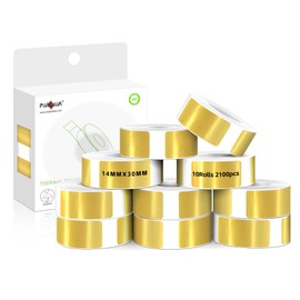 PARLAIM Label Tape 30mm X 14mm (1 1/8" X 1/2") 210 Labels per Roll 10 Rolls 2100 Thermal Stickers Compatible with D30 Label Printer for School Home Office File Folder, Bright Gold
