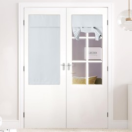 NICETOWN French Door Curtains - Front Door Curtains for Small Window, Privacy Door Shades for Sidelight Curtains, Thermal Insulated Door Side Window Covering, W26 X L50, Greyish White, 1 Pc