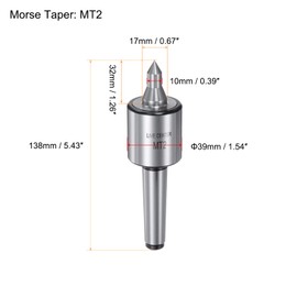 uxcell MT2 Live Center, Morse Taper Precision Mid Duty Rotary Live Center Tool for CNC Lathe Metal High Speed Turning Revolving Milling