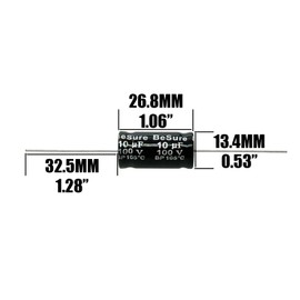 Cermant 2Pcs 100v 10UF Electrolytic Non-Polarized Crossover Capacitor Frequency Divider