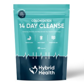 Hybrid Health Colon Cleanse | Rapid 14 Day Detox Supplement for Men & Women | Eliminates Toxins, Promotes Gut Health | Non GMO Gut Cleanse