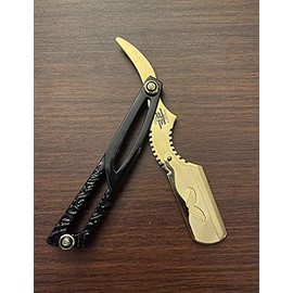 Textured Premium Stainless Steel Exclusive Men’s Shaving Tool Hair Cutting, Shape-Up Black and Gold
