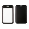 2 Pack Plastic ID Badge Holder Hard Black White Id