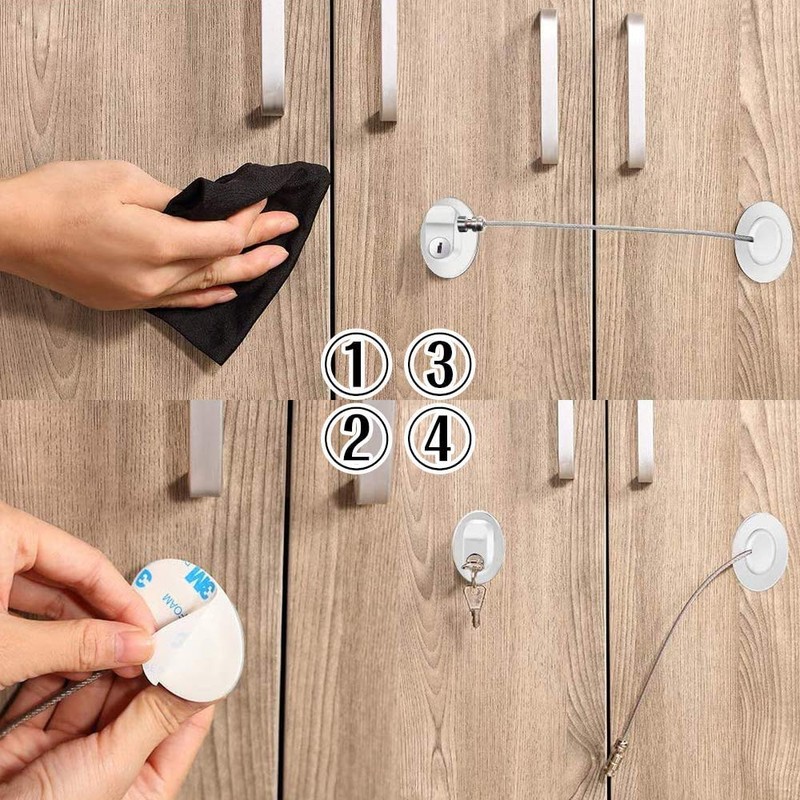 Bestmaple Refrigerator Door Lock with 2 Keys File Drawer Lock
