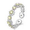 CRYSLOVE 925 Sterling Silver Daisy Rings Cubic Zircon Adjustable Open