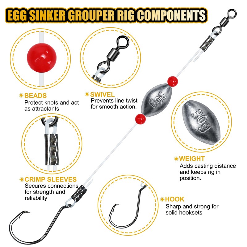 CWSDXM Sliding Sinker Rig, Fish Finder Rig Carolina Rig with