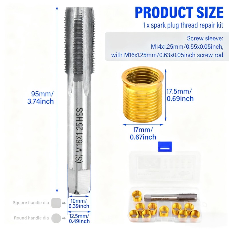 HerFarCai Spark Plug Thread Repair Kit M14x1.25 | High Speed