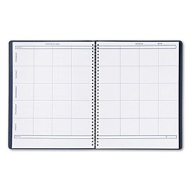 House of DoolittleTM Lesson Plan Book, Embossed Leather-Like Cover, 11 x 8-1/2, Blue