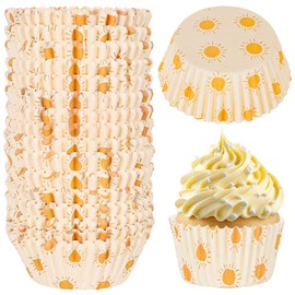 AnyDesign 600Pcs Boho Sun Cupcake Liners Boho Hippie Sunshine Cupcake Wrappers First Trip Around The Sun Party Paper Baking Cup Decorative Cupcake Holders for Baby Shower Wedding Birthday Party Supply