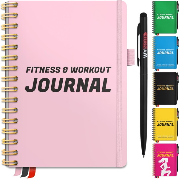 Fitness Journal Pink on 150+ Workouts + Yearly Calendar +