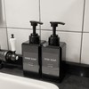 Black Soap Dispenser with Waterproof Labels, 15oz Plastic Hand Soap