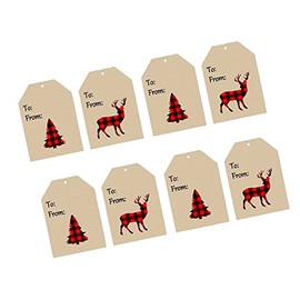 Christmas Holiday Lumberjack Red & Black Buffallo Plaid Collection (32pack Gift Tags)