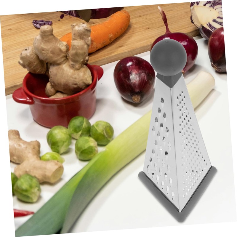 GRIRIW Ergonomic Handle Cheese Grater Set 4 Sides Box Grater