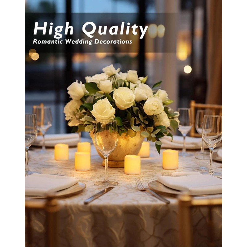 Homemory 12 Pcs Flameless LED Votive Candles Battery Flickering Tea